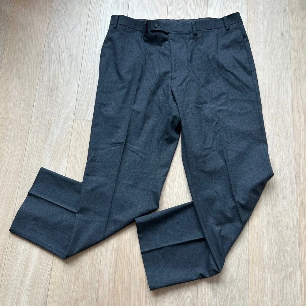 Calvin Klein Mens Charcoal Gray Dress Pants Trousers 36W x 30L Stretch